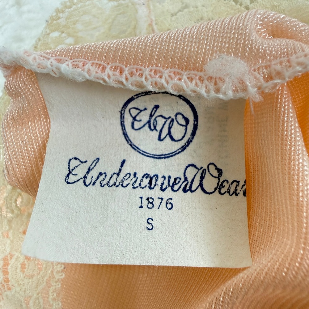 Vintage UndercoverWear‎ Lace Trim Slip Cami Womens Small Peach Pink Coquette - Picture 5 of 8